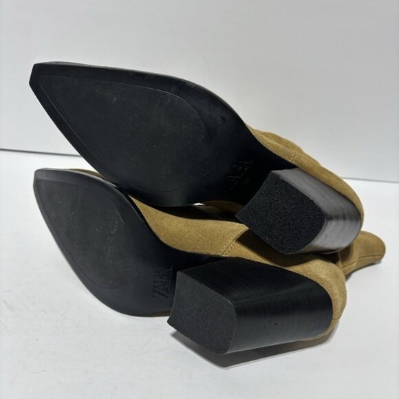 Zara Women’s Brown Suede Western Boots, Size EUR 39, US 8 M - Picture 6 of 6